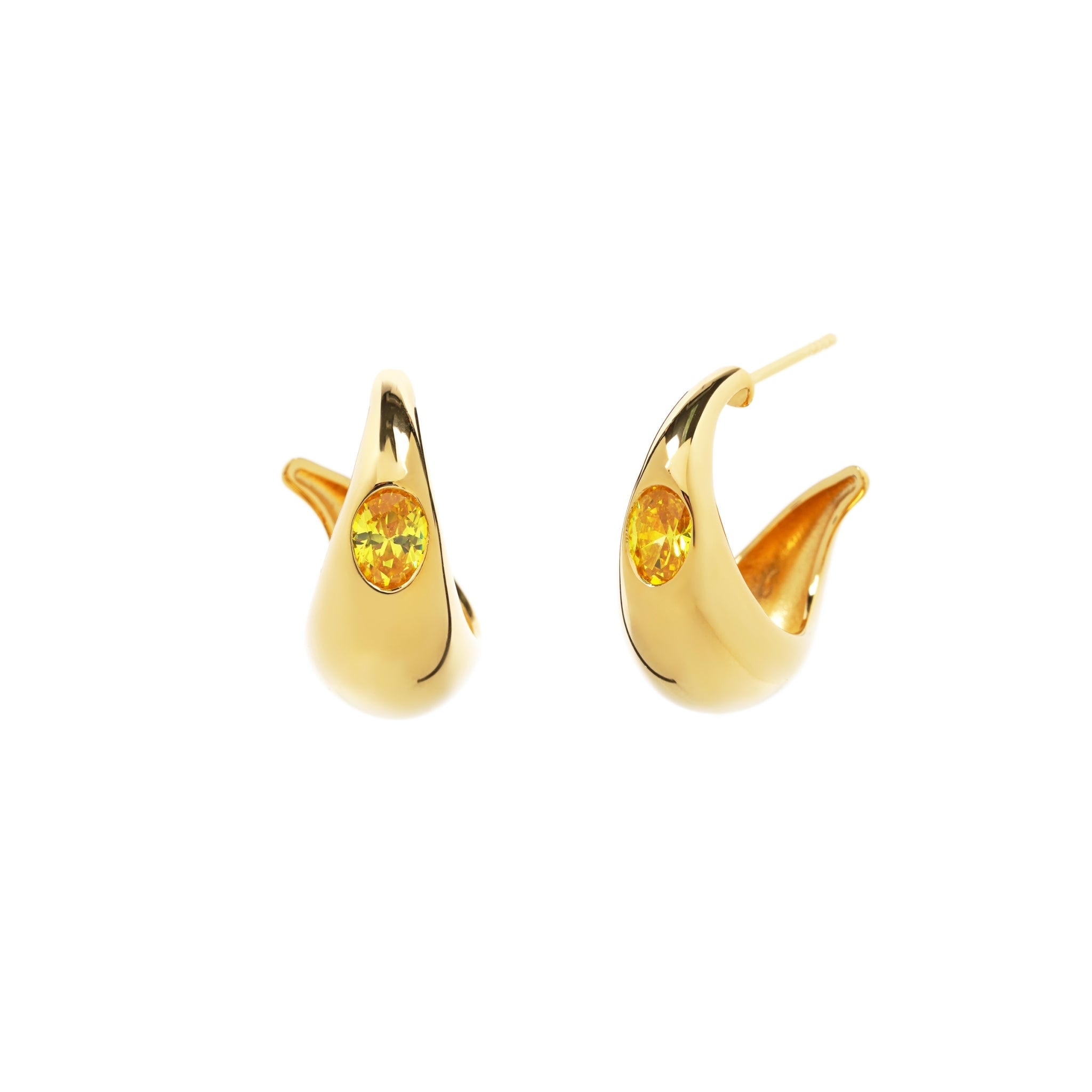ESSENCE REFLECTION DROP HOOPS - CHAMPAGNE